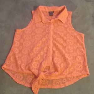 Pink Rue 21 Front Tie Shirt